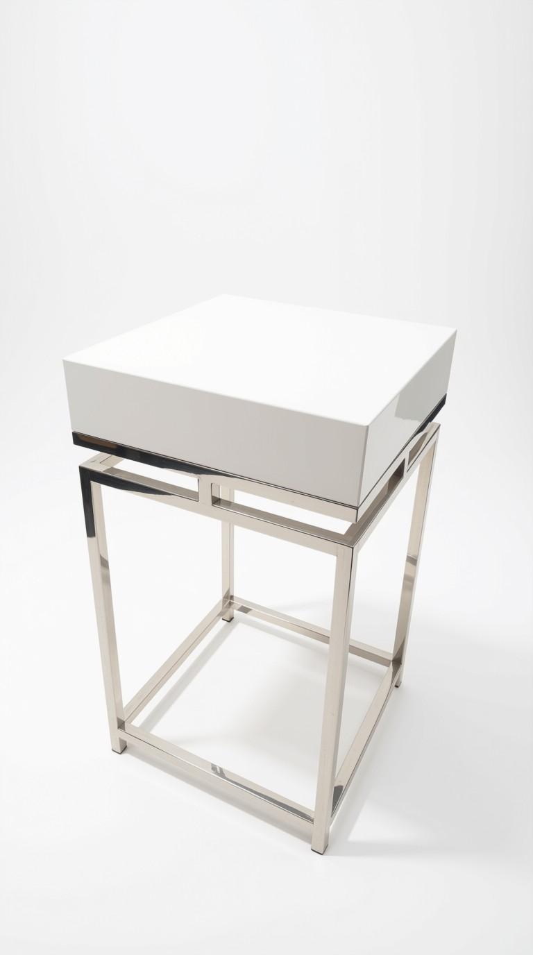 White and Silver Plinth - Small