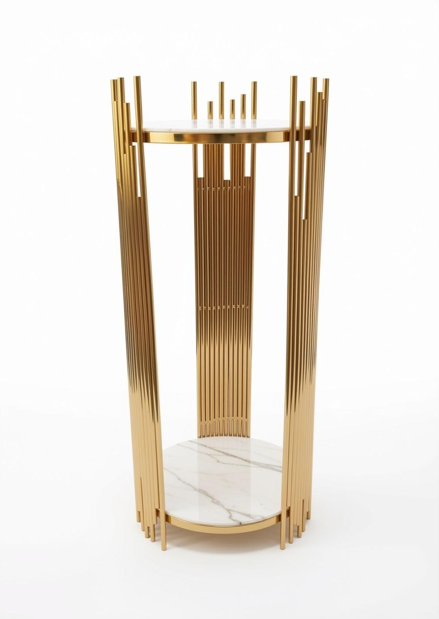 Gold Round Plinth - Large - Thumbnail 2