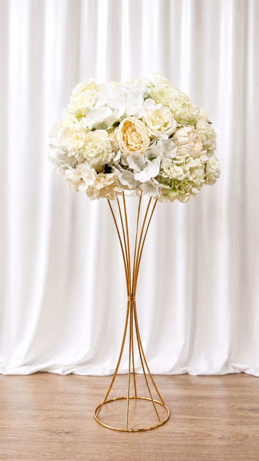 Gold Hourglass Pedestal Stand