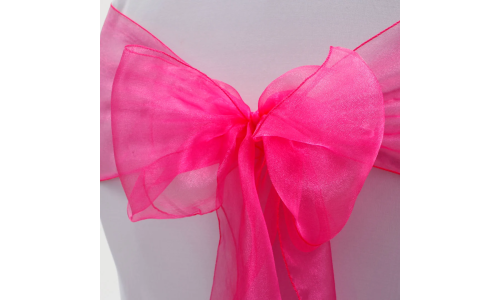 Organza Chair Sashes - Hot Pink - Thumbnail 2