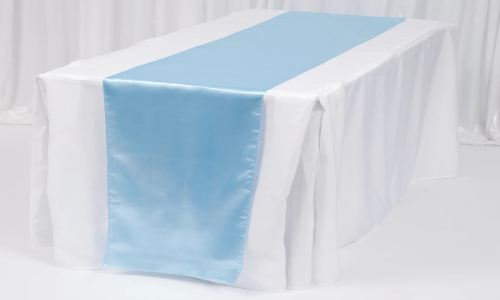 Table Runner - Satin - Light Blue - Thumbnail 2