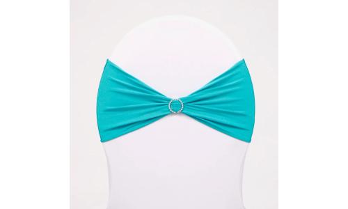 Lycra Chair Band W/Slider - Turquoise - Thumbnail 2