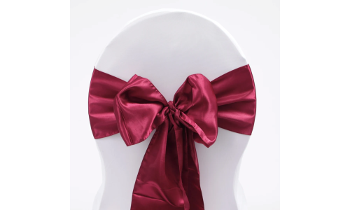 Chair Sash - Satin - Burgundy